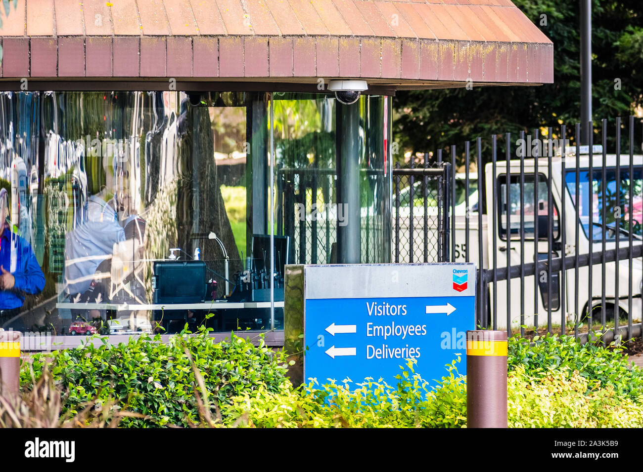 Sep 25, 2019 San Ramon/CA/USA - Eingang an Chevron Corporate Headquarter in der San Francisco Bay Area; Chevron Corporation ist ein US-amerikanischer multinati Stockfoto