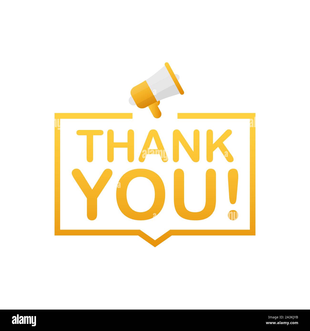 Hand Megaphon mit vielen Dank! Vector lieferbar Abbildung. Stock Vektor