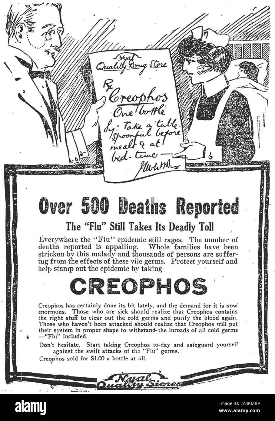 1918-1919. Eine Epidemie der "Spanischen Grippe" rund um die Welt ausbreiten. Mindestens 20 Millionen starben, obwohl einige Schätzungen der endgültigen Abgabe auf 50 Mio. geschätzt. Es wird geschätzt, dass zwischen 20 Prozent und 40 Prozent der Bevölkerung der ganzen Welt krank wurde Stockfoto