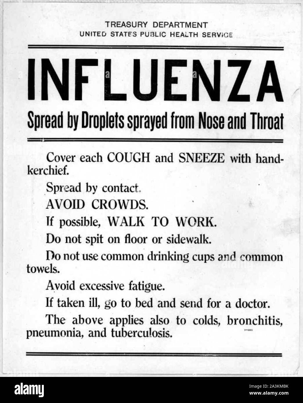 1918-1919. Eine Epidemie der "Spanischen Grippe" rund um die Welt ausbreiten. Mindestens 20 Millionen starben, obwohl einige Schätzungen der endgültigen Abgabe auf 50 Mio. geschätzt. Es wird geschätzt, dass zwischen 20 Prozent und 40 Prozent der Bevölkerung der ganzen Welt krank wurde Stockfoto