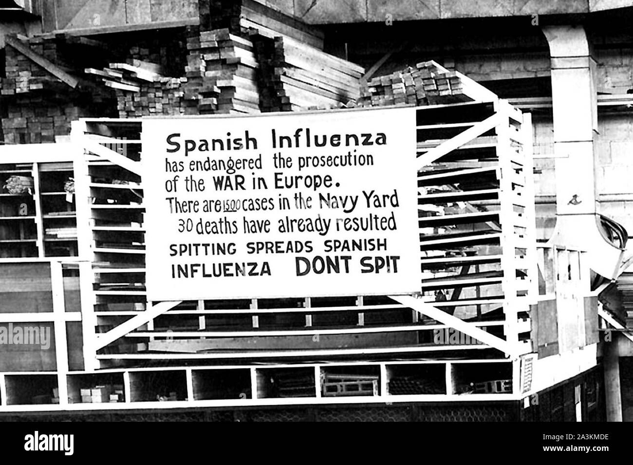 1918-1919. Eine Epidemie der "Spanischen Grippe" rund um die Welt ausbreiten. Mindestens 20 Millionen starben, obwohl einige Schätzungen der endgültigen Abgabe auf 50 Mio. geschätzt. Es wird geschätzt, dass zwischen 20 Prozent und 40 Prozent der Bevölkerung der ganzen Welt krank wurde Stockfoto