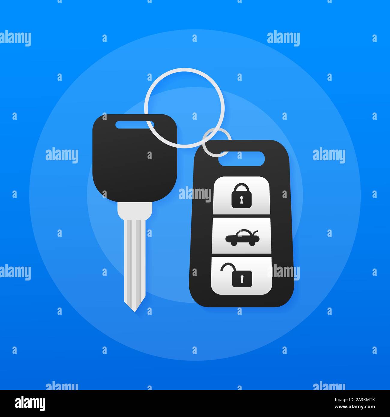 Auto-Taste und der Alarm System. Vector Illustration. Stock Vektor