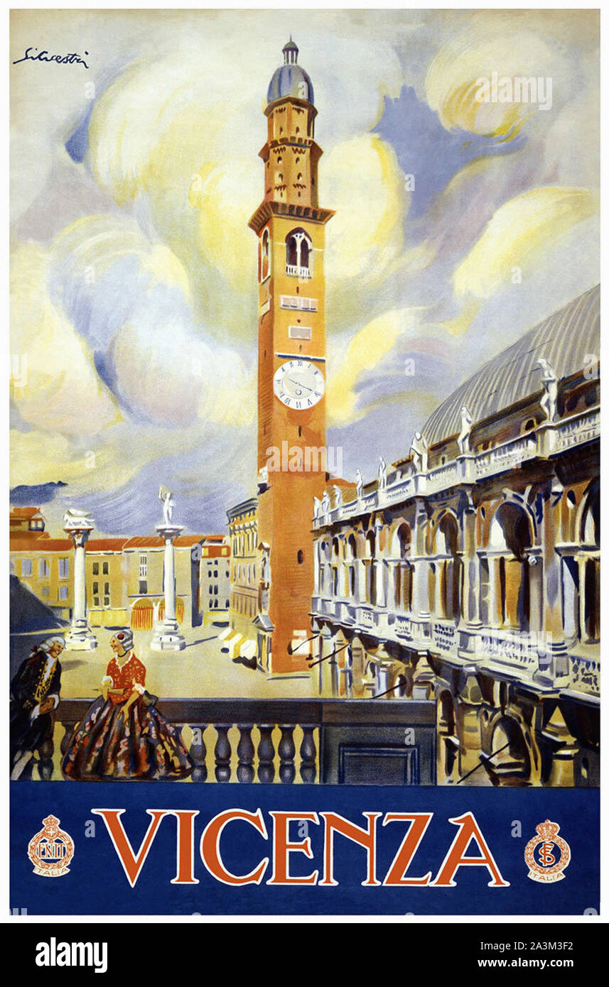 Vicenza - Vintage Travel Poster Stockfoto