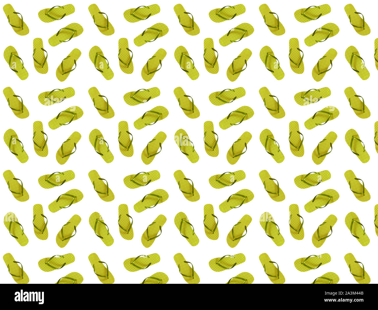 Nahtlose Muster von Flip Flops auf gelbem Hintergrund Stockfoto