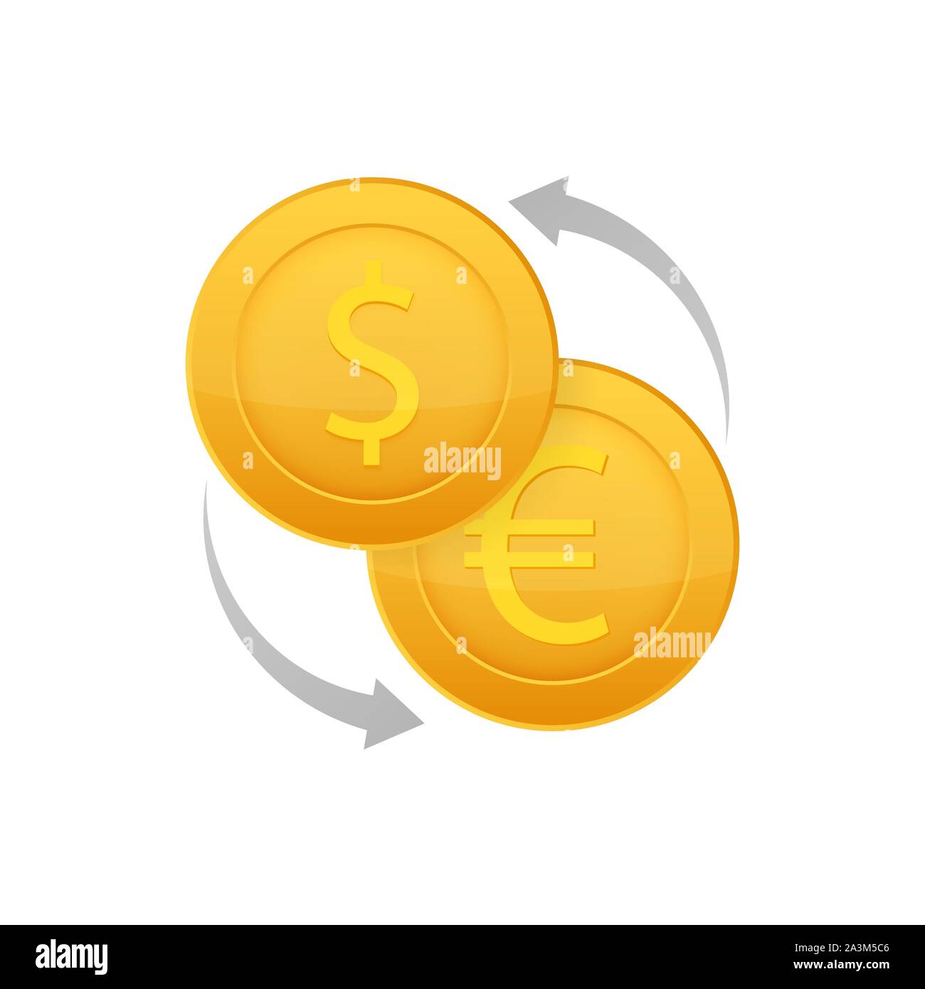 Geldwechsel Symbol. Banking Währung unterzeichnen. Euro und Dollar Cash ...