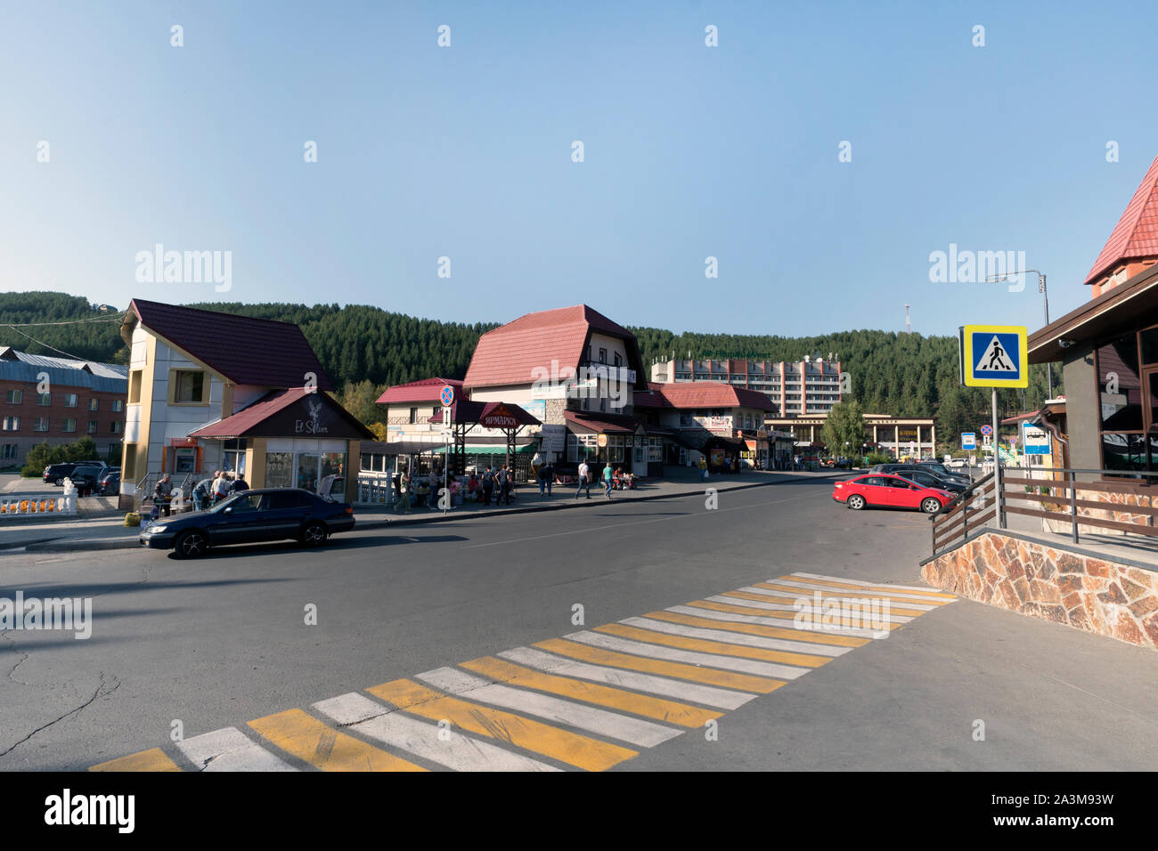 Belokuricha Ferienort mit einer großen Anzahl von Sanatorien für die Behandlung und Wiederherstellung der Gesundheit ist in der Region Altai im südlichen Sibirien. Ru Stockfoto