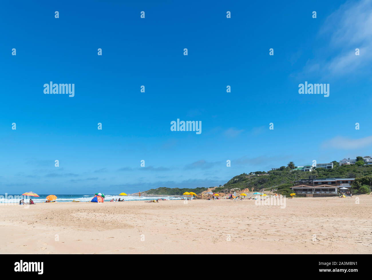 Der Strand in Plettenberg Bay, Garden Route, Western Cape, Südafrika Stockfoto