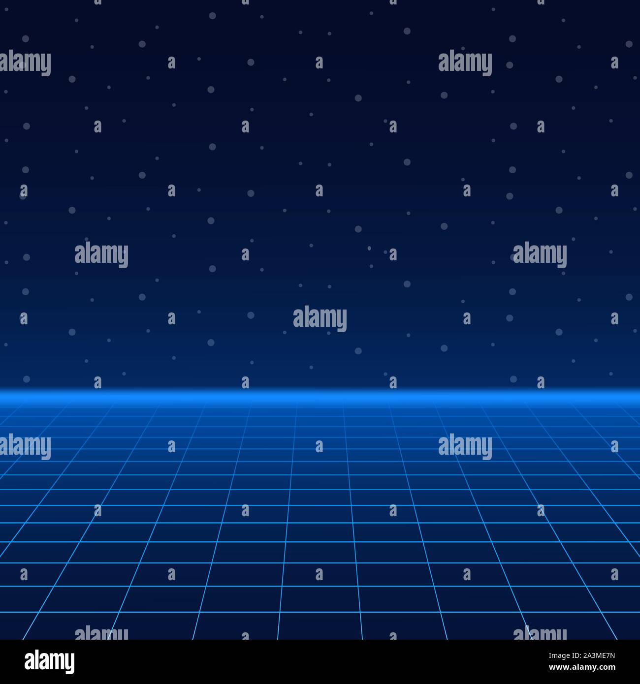 Futuristische Landschaft mit Stil Laser Raster. Neon Retrowave. Vector lieferbar Abbildung. Stock Vektor