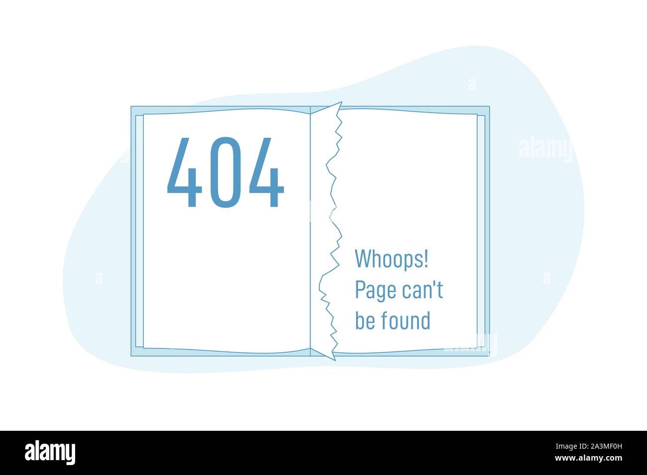 Buch oder Notebook mit 404 abgerissen Seite Stock Vektor