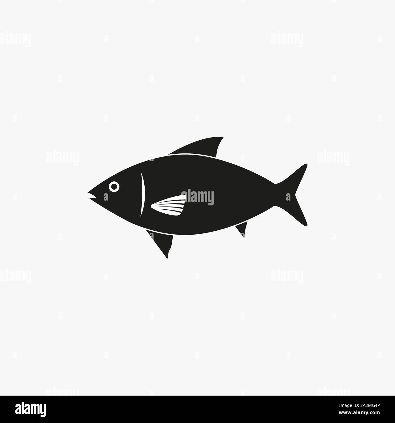 Fisch, Lebensmittel, Meer Symbol. Vector Illustration, flache Bauform. Stock Vektor