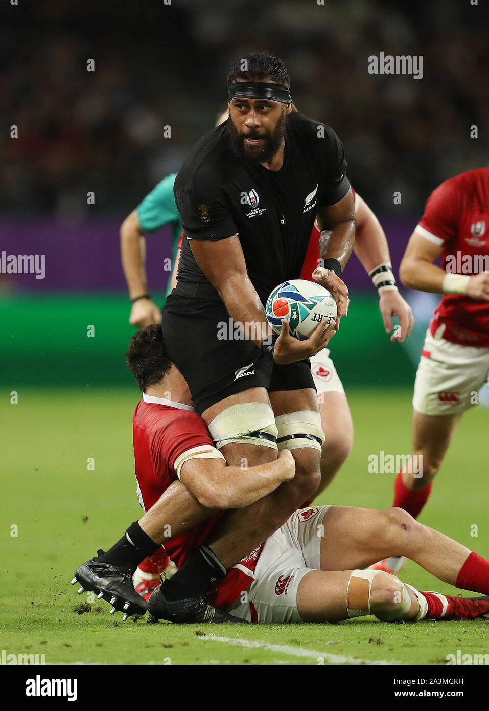 Neuseelands Patrick Tuipulotu während der 2019 Rugby Wm Stadion in Oita, Japan Stockfoto