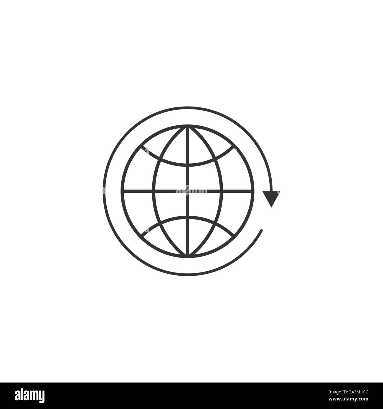 Global, Internet, Welt Symbol. Vector Illustration, flache Bauform. Stock Vektor