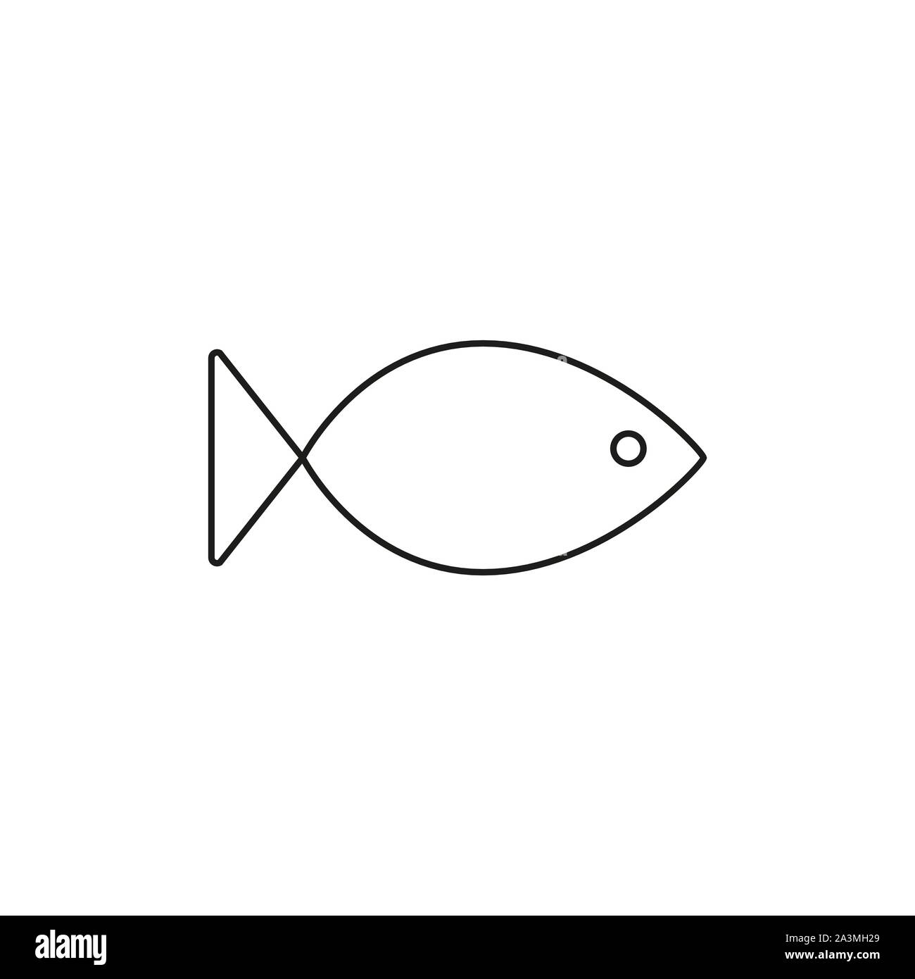 Fisch, Lebensmittel, Meer Symbol. Vector Illustration, flache Bauform. Stock Vektor