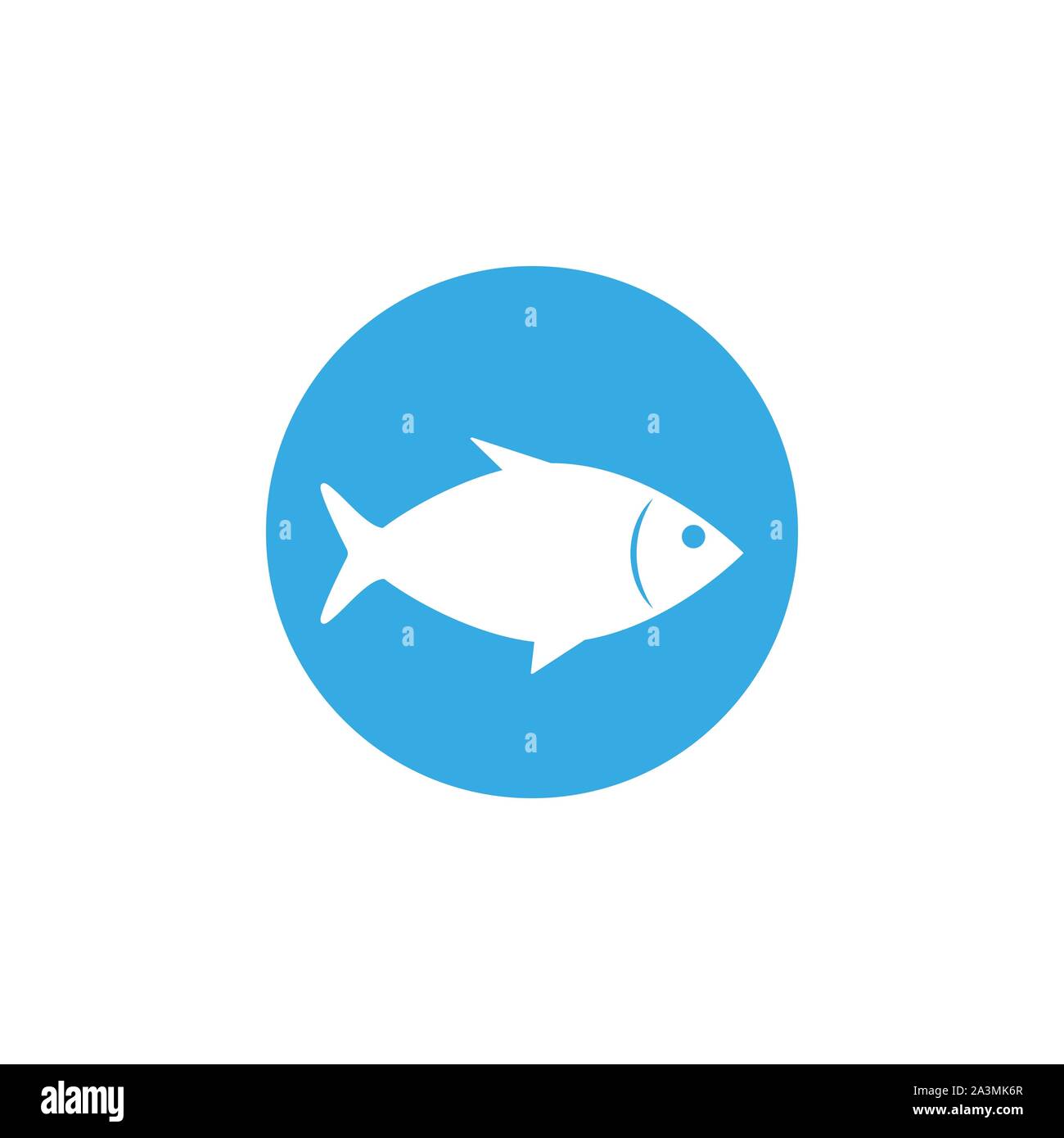 Fisch, Lebensmittel, Meer Symbol. Vector Illustration, flache Bauform. Stock Vektor