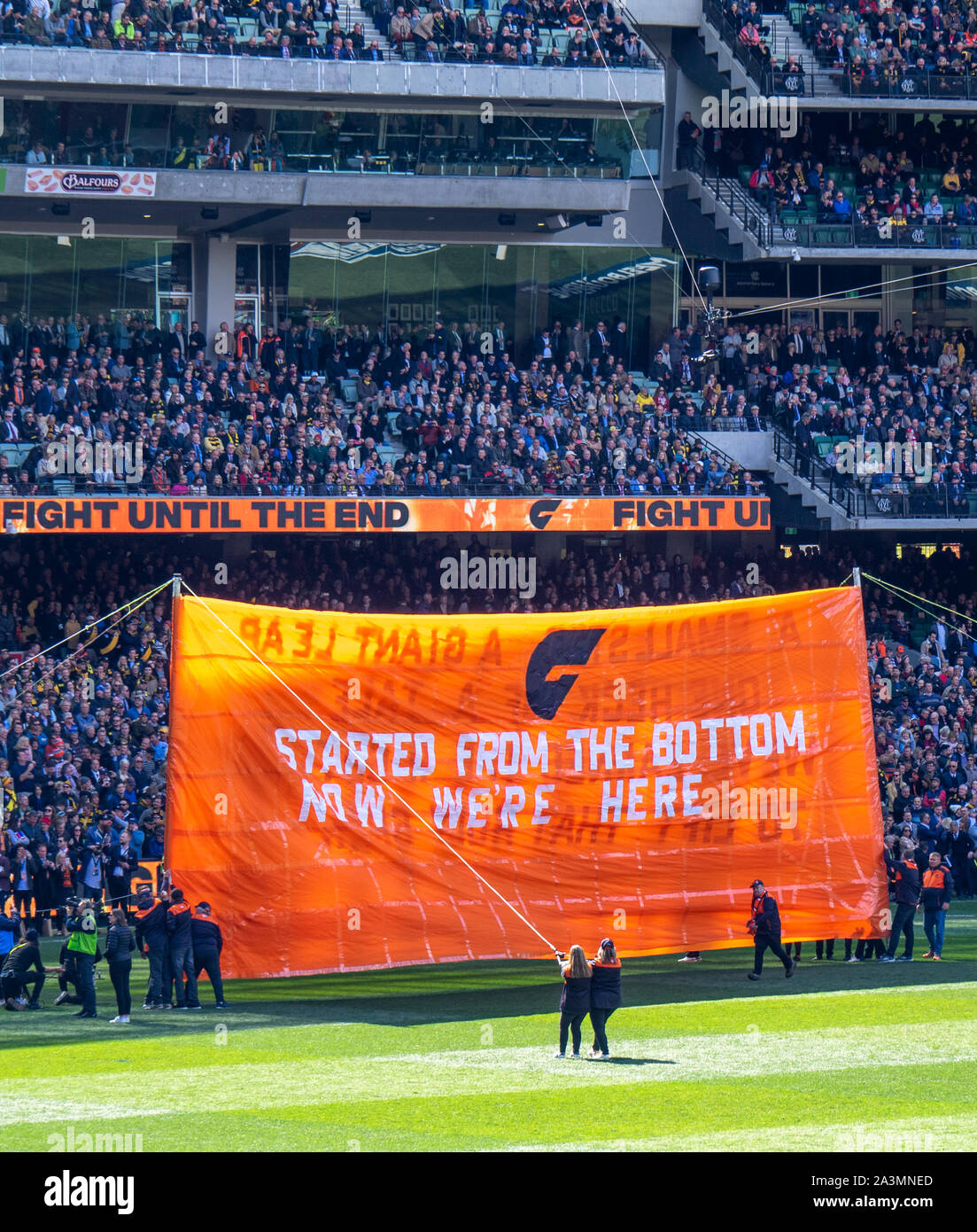 2019 Australian Football League AFL Grand Final mehr Western Sydney GWS Richmond auf dem Melbourne Cricket Ground MCG Victoria Australien. Stockfoto