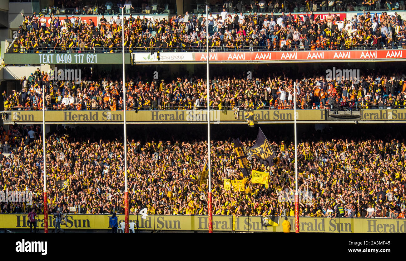 2019 Australian Football League AFL Grand Final mehr Western Sydney GWS Richmond auf dem Melbourne Cricket Ground MCG Victoria Australien. Stockfoto