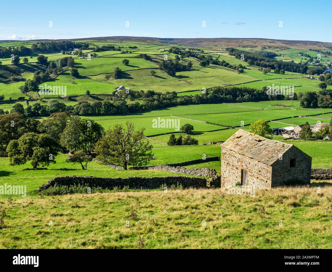 Altes Feld Scheune auf wath Lane in der Nähe von Pateley Bridge in Nidderdale North Yorkshire England Stockfoto