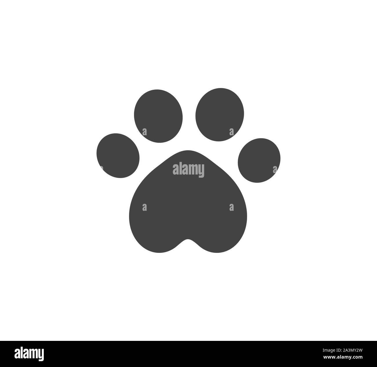 Cat Pfotenabdruck schwarzes Symbol. Vector Illustration. Stock Vektor