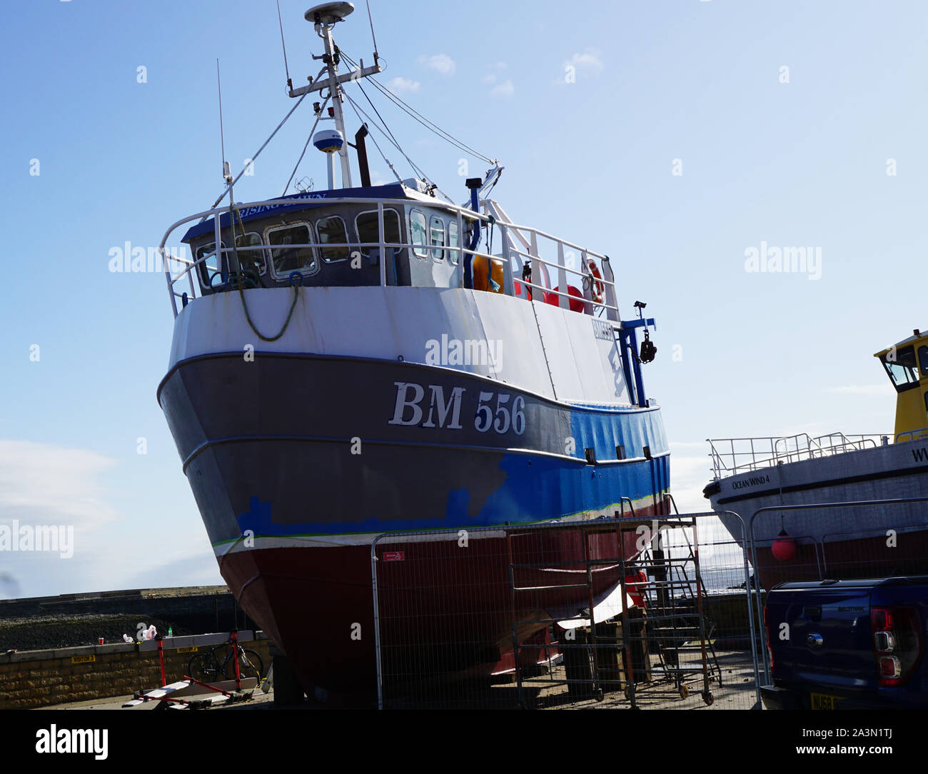 Schiff aus dem Wasser Hartlepool Stockfoto