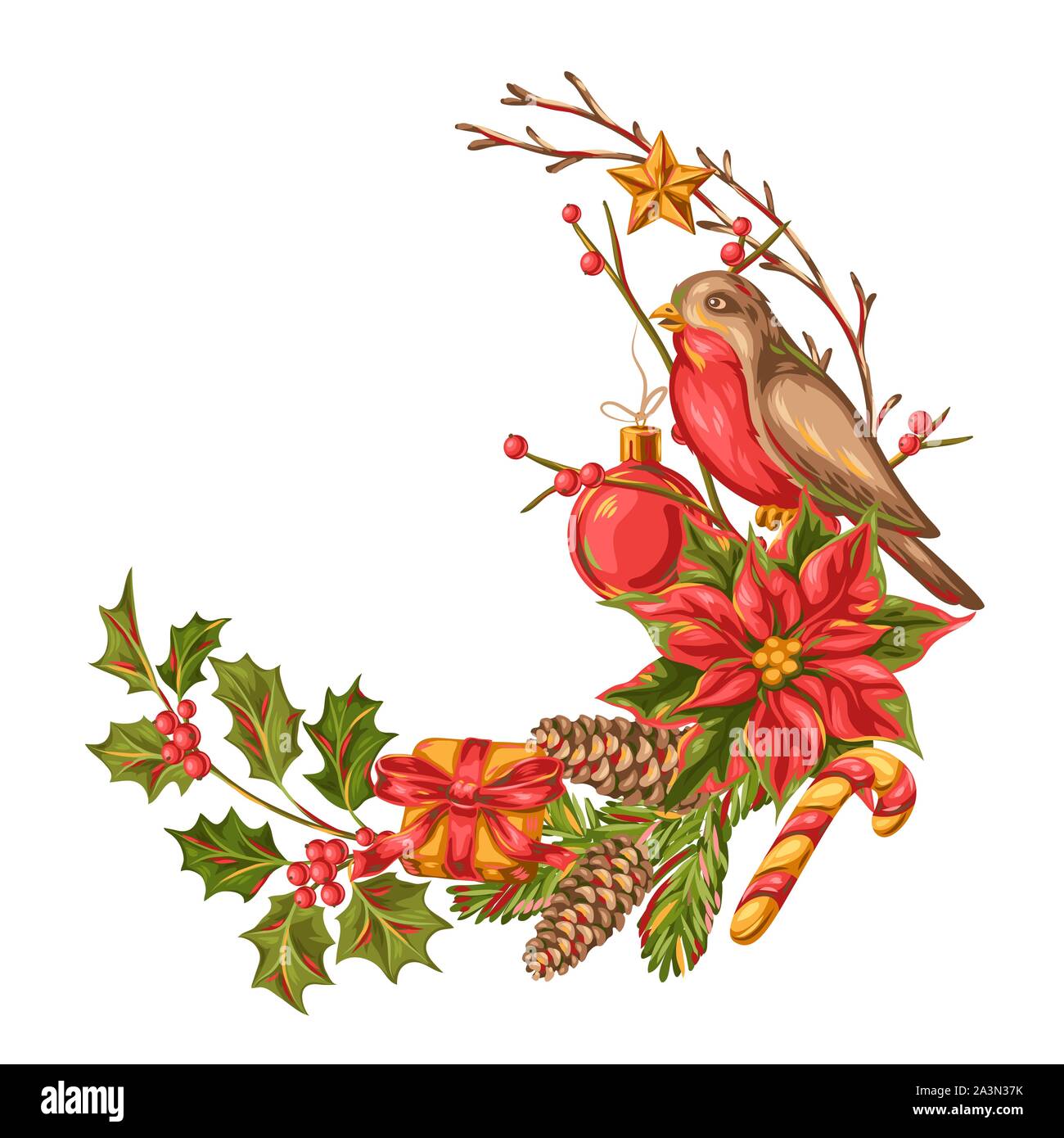 Frohe Weihnachten Dekoration Design. Stock Vektor