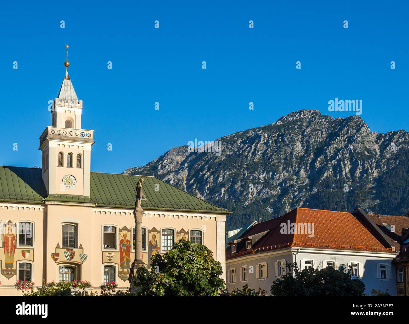 Altes Rathaus in Bad Reichenhall Alpen Stockfoto