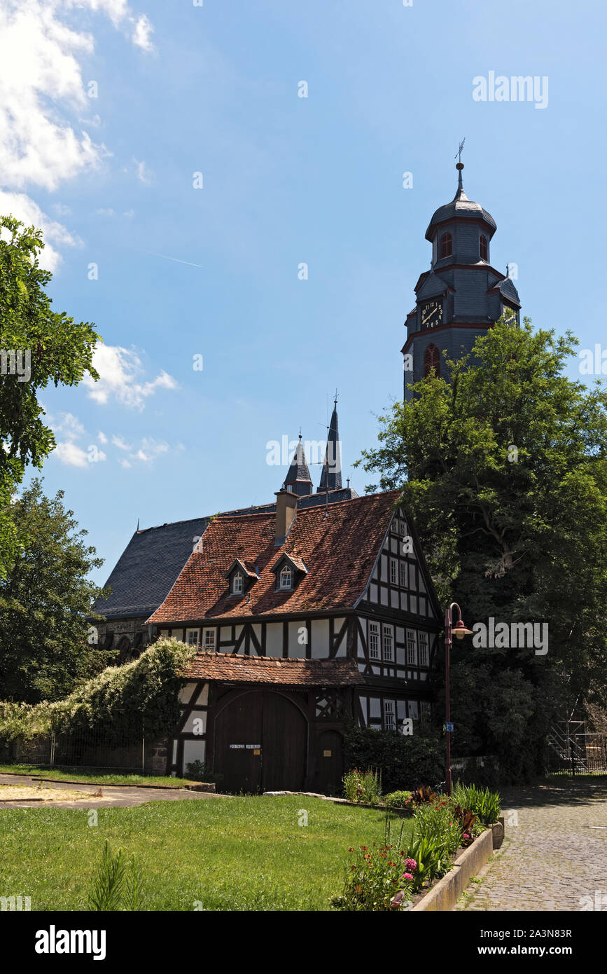 Der barocke Turm der Markus Kirche in Butzbach Hessen Deutschland Stockfoto