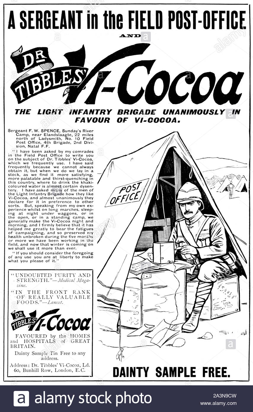 Der viktorianischen Ära, Dr. Tibbles Vi Kakao, Vintage Werbung von 1899 Stockfoto