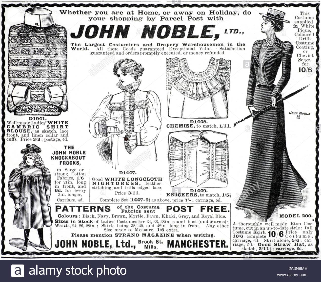 Der viktorianischen Ära, John Noble Kleidung der Frauen, Vintage Werbung von 1899 Stockfoto