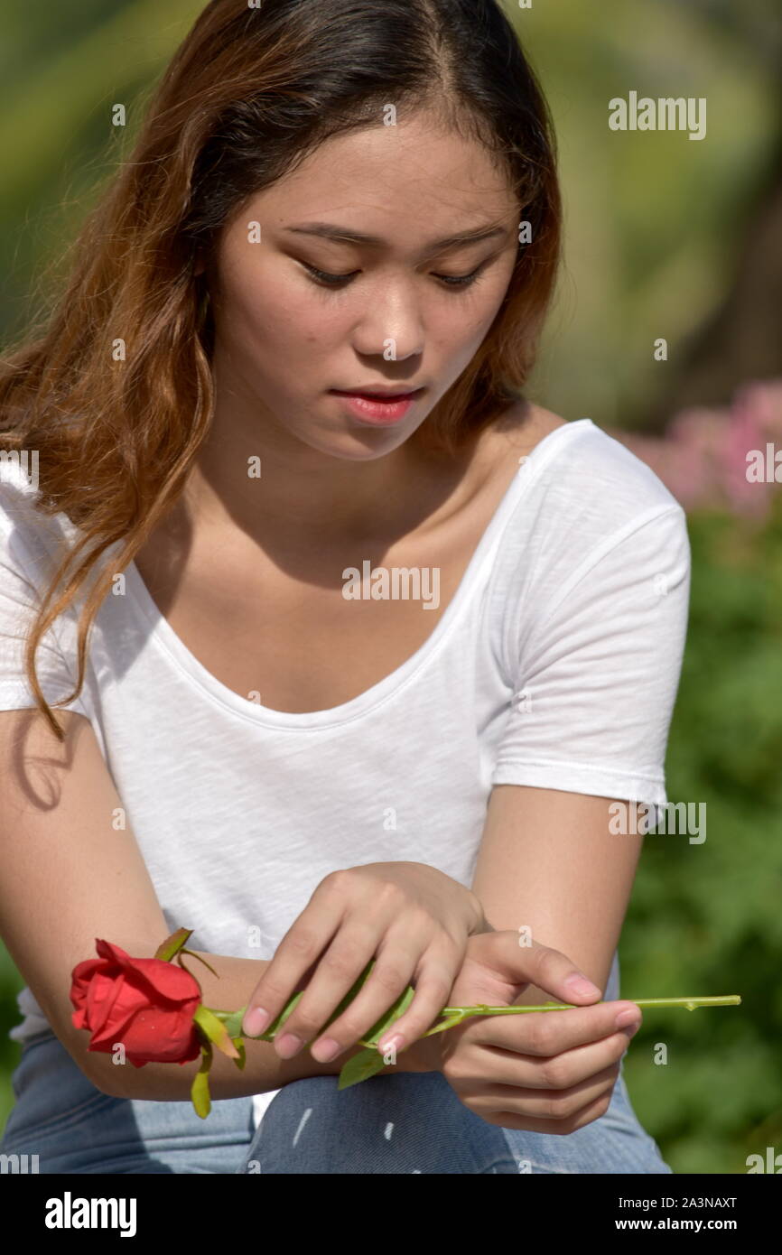 Untröstlich weiblich Frau Stockfoto