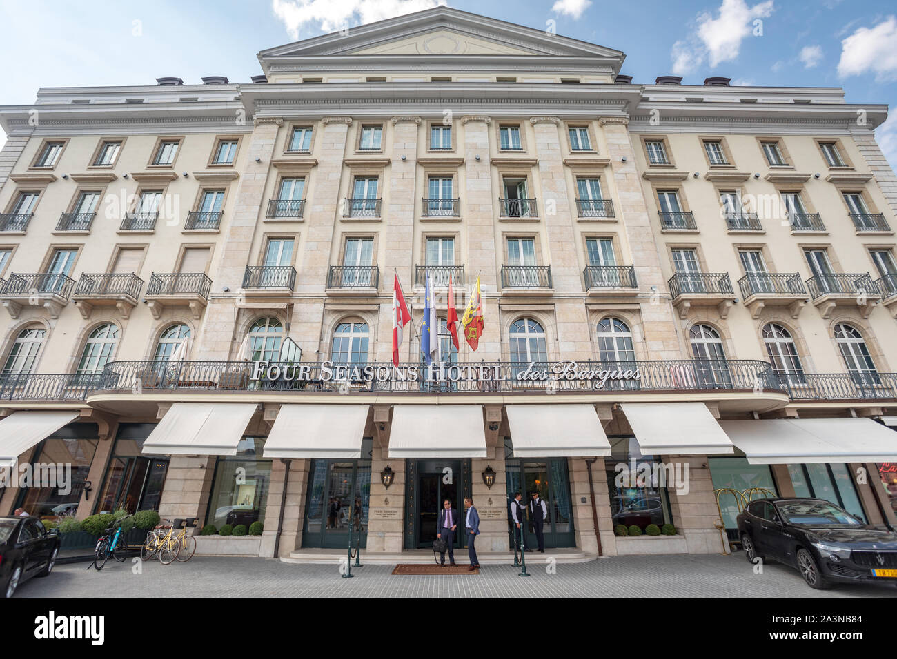 Four Seasons Hotel des Bergues Genf Stockfoto