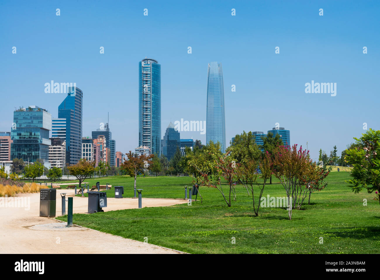 Skyline Santiago de chile Südamerika Stockfoto
