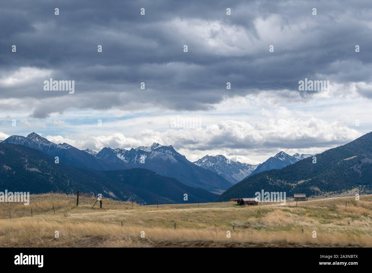 Absaroka Range und Beartooth Mountains, Yellowstone von Montana Stockfoto