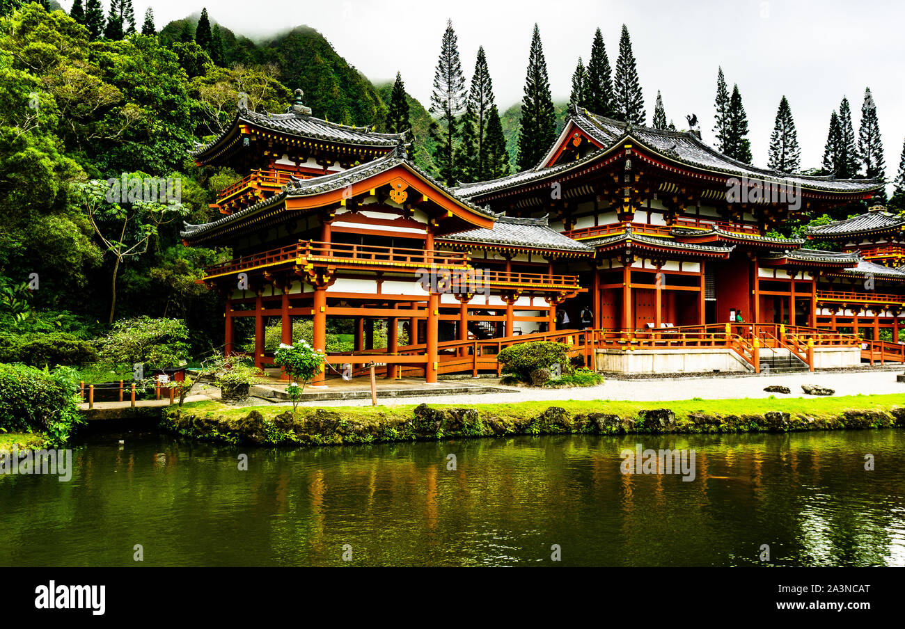 Japanische byodo-in Tempel, Kane'ohe, Oahu, Hawaii Stockfoto