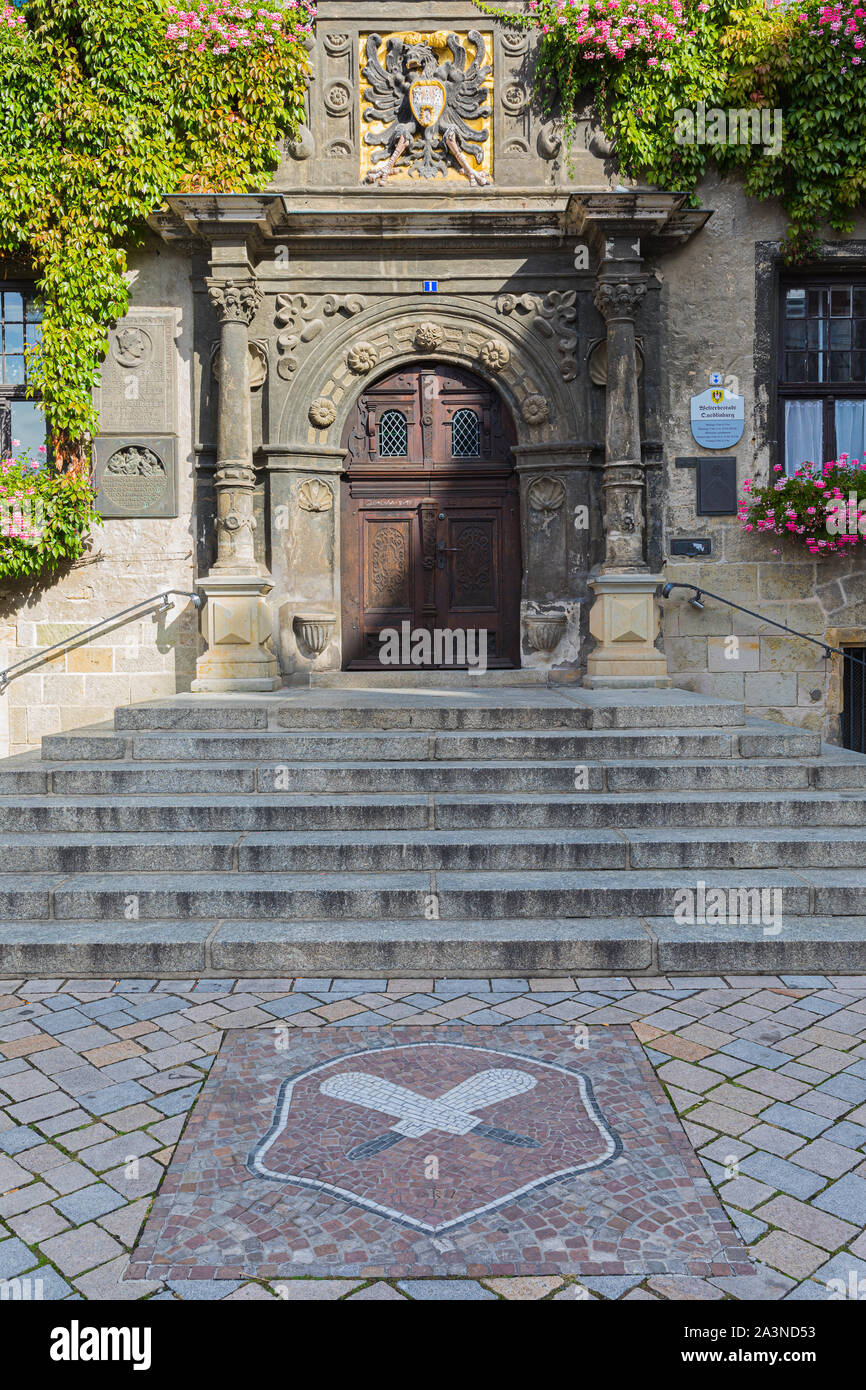 Quedlinburg ist in Europa einer der am besten erhaltenen mittelalterlichen Städte der Renaissance. Es verfügt über eine seltene Kombination aus alten und modernen historischen Schätze. Ein Stockfoto