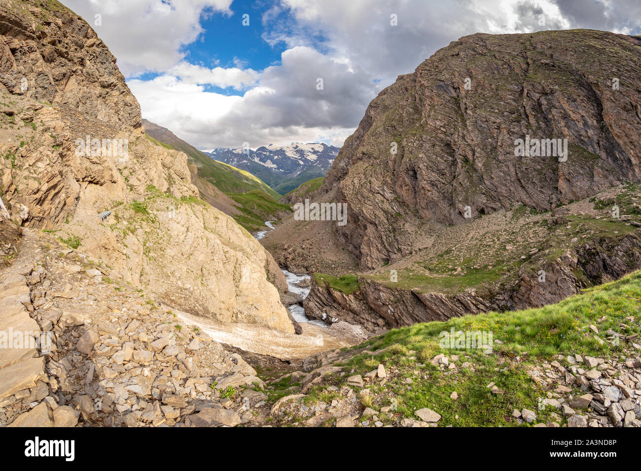 Bonneval-sur-Arc in der Region Auvergne-<unk> ône-Alpen, Frankreich Stockfoto