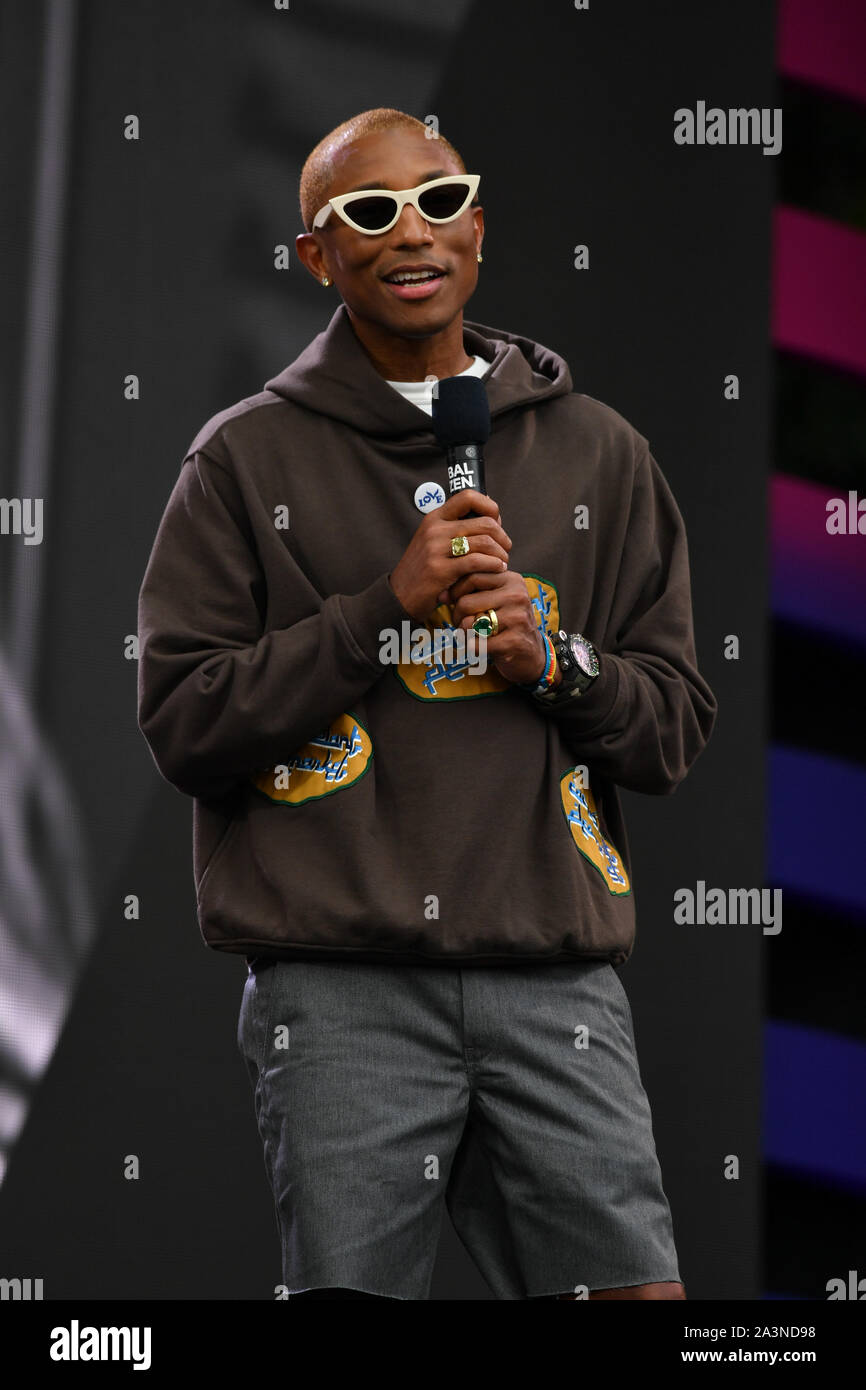 Globale Bürger Festival, Central Park, New York, USA - 28 Sep 2019 - Pharrell Williams Stockfoto