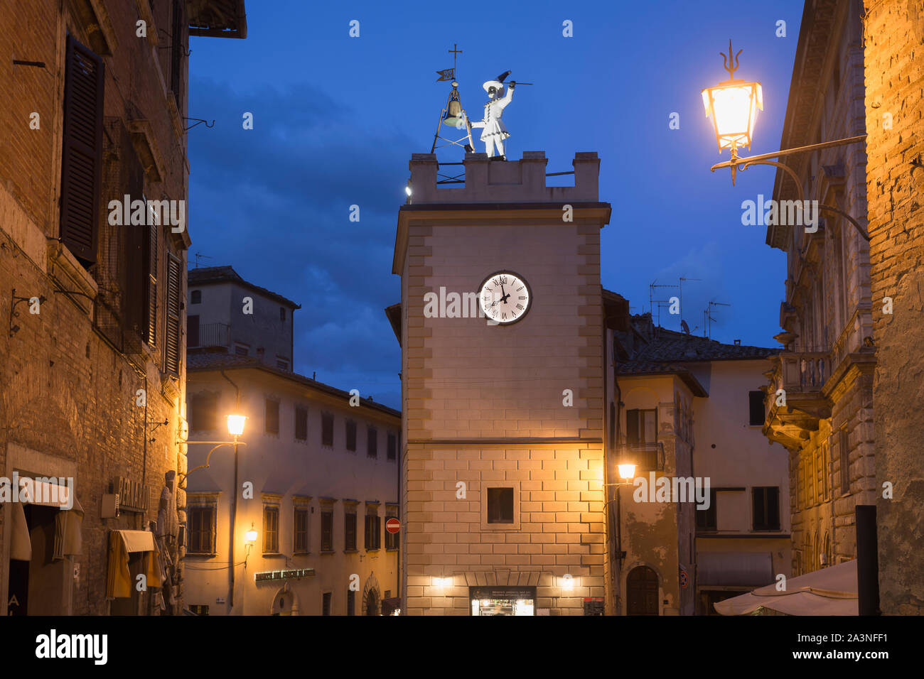 Torre dell'Orologio (Uhrturm), Montepulciano, Toskana, Italien Stockfoto