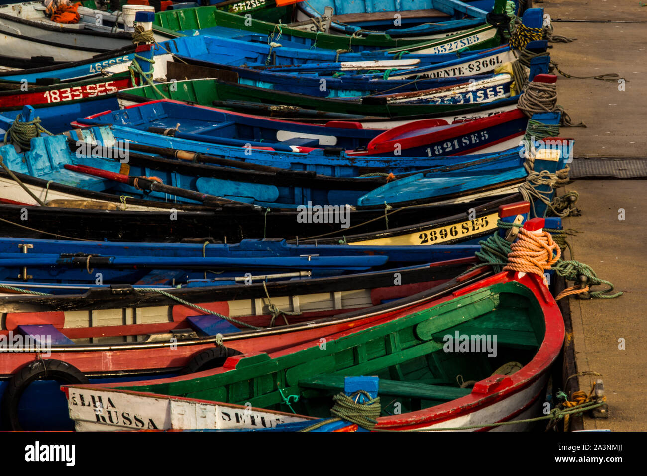 Fischereihafen in Setubal, Portugal Stockfoto