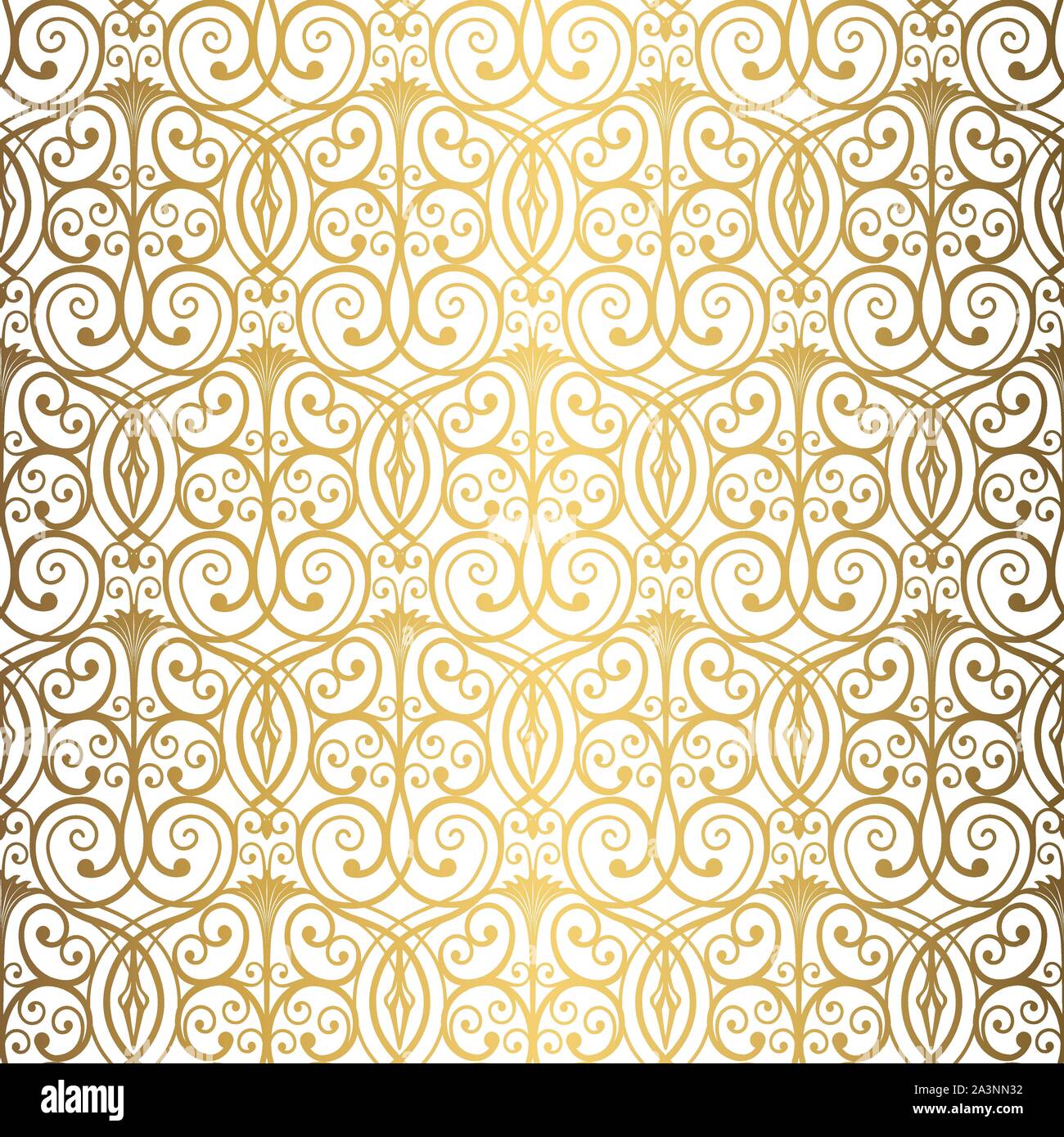 Goldener Hintergrund. Luxus nahtlose Muster. Elegante Webart Ornament für Tapeten, Stoff, Polstermöbel, Bettwaren, Vorhänge, einladung hochzeit. Abstrakte f Stock Vektor