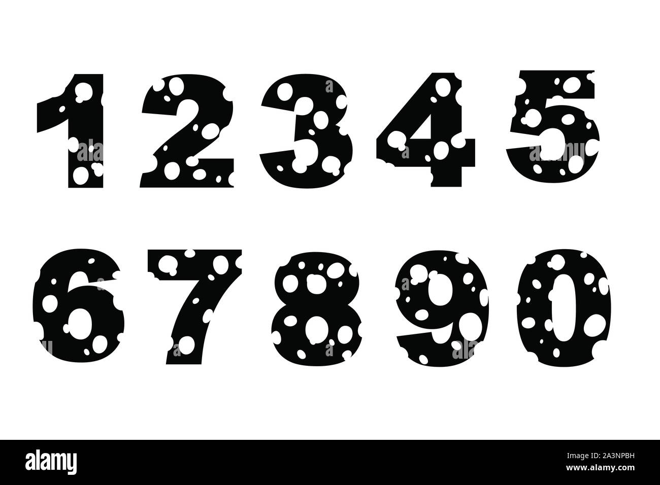 Schwarze silhouette zahlen Stil Cartoon food Design flachbild Vector Illustration auf weißem Hintergrund. Stock Vektor