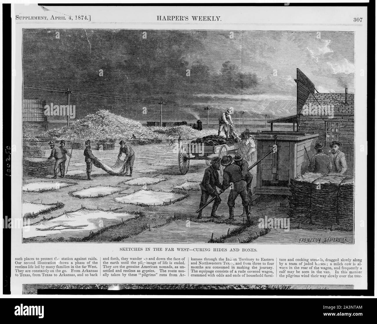 Skizzen in den fernen Westen - aushärtung Häute und Knochen/Frenzeny & Tavernier. Stockfoto