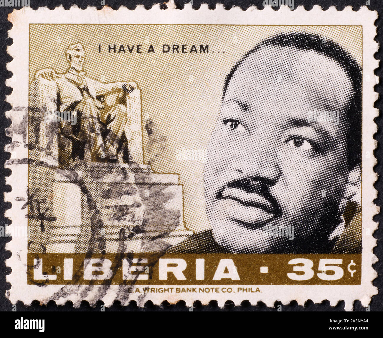 Martin Luther King auf Briefmarke von Liberia Stockfoto