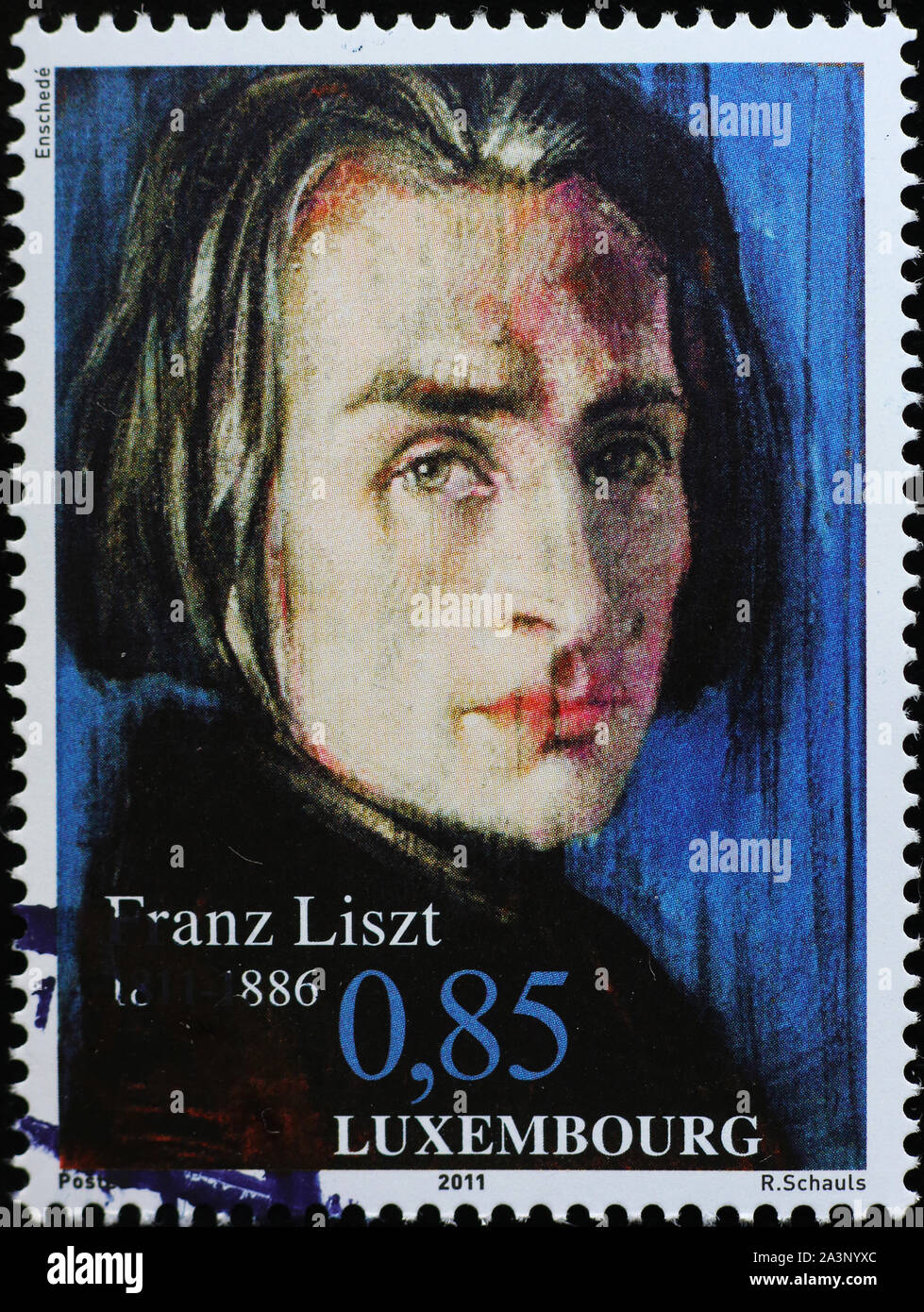 Franz Liszt Portrait auf Briefmarke Stockfoto