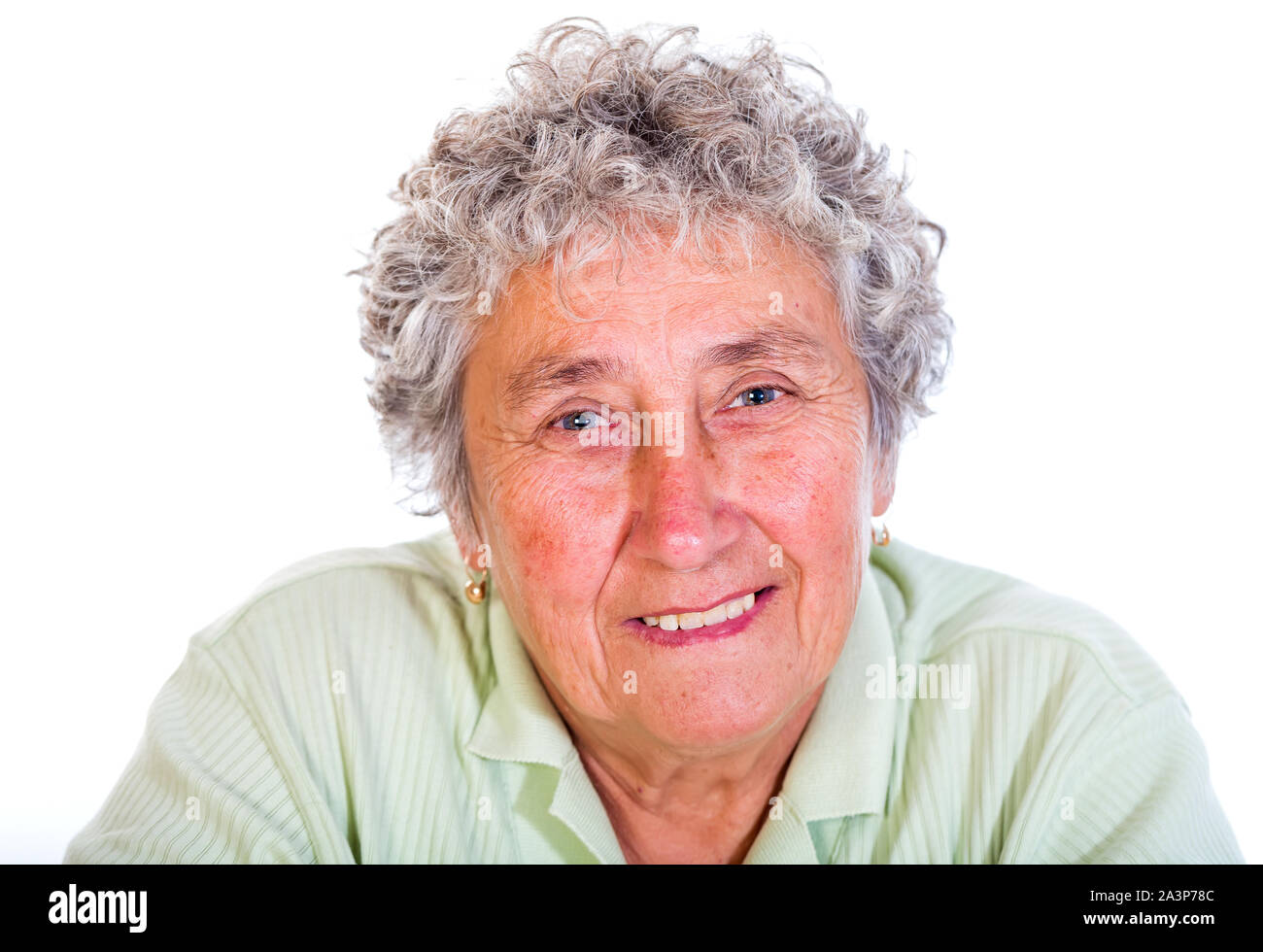 Portrait der süßen gerne ältere Großmutter Stockfoto