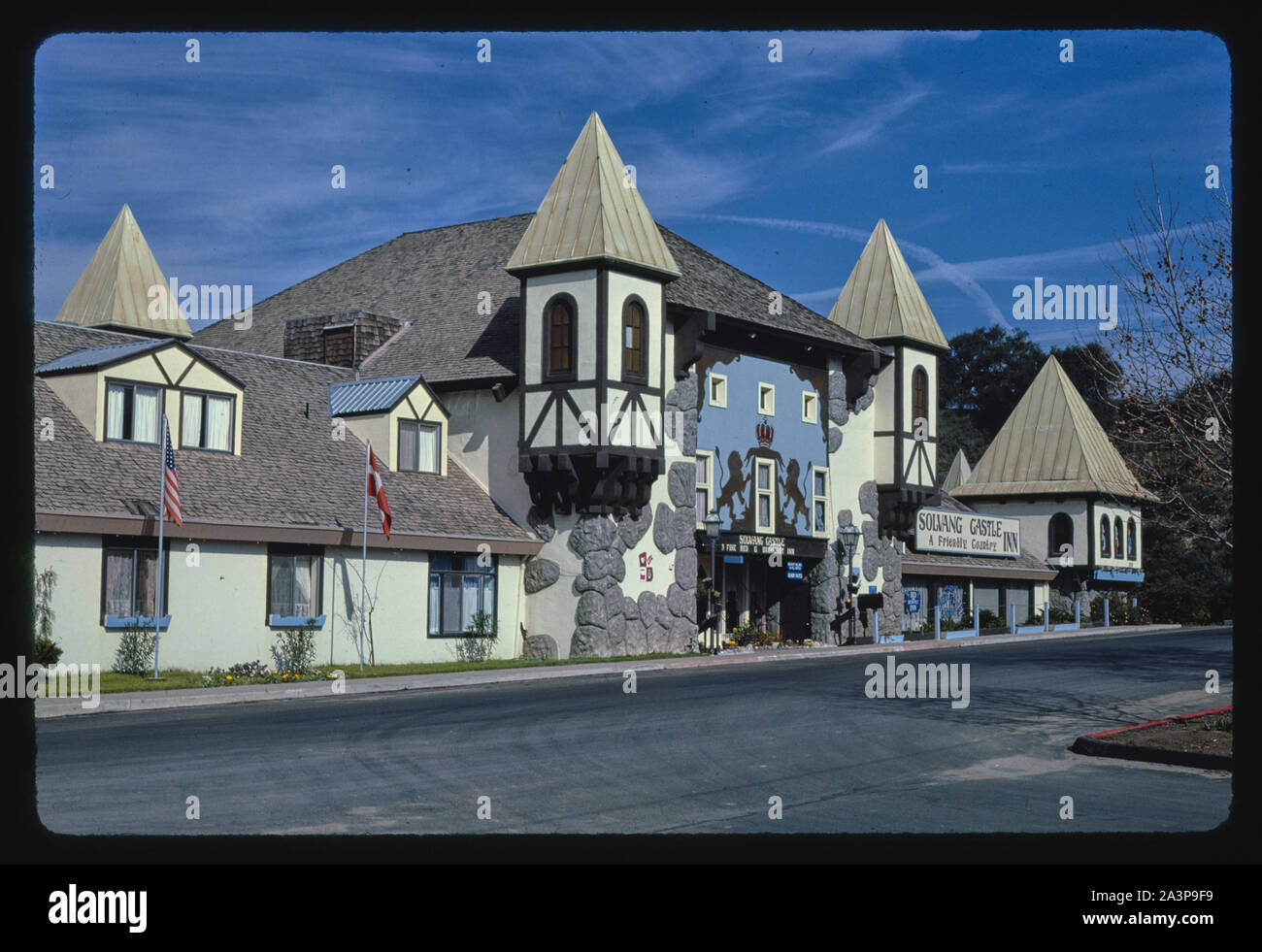 Solvang Castle Inn, Winkel 1, Route 246, Solvang, Kalifornien Stockfoto