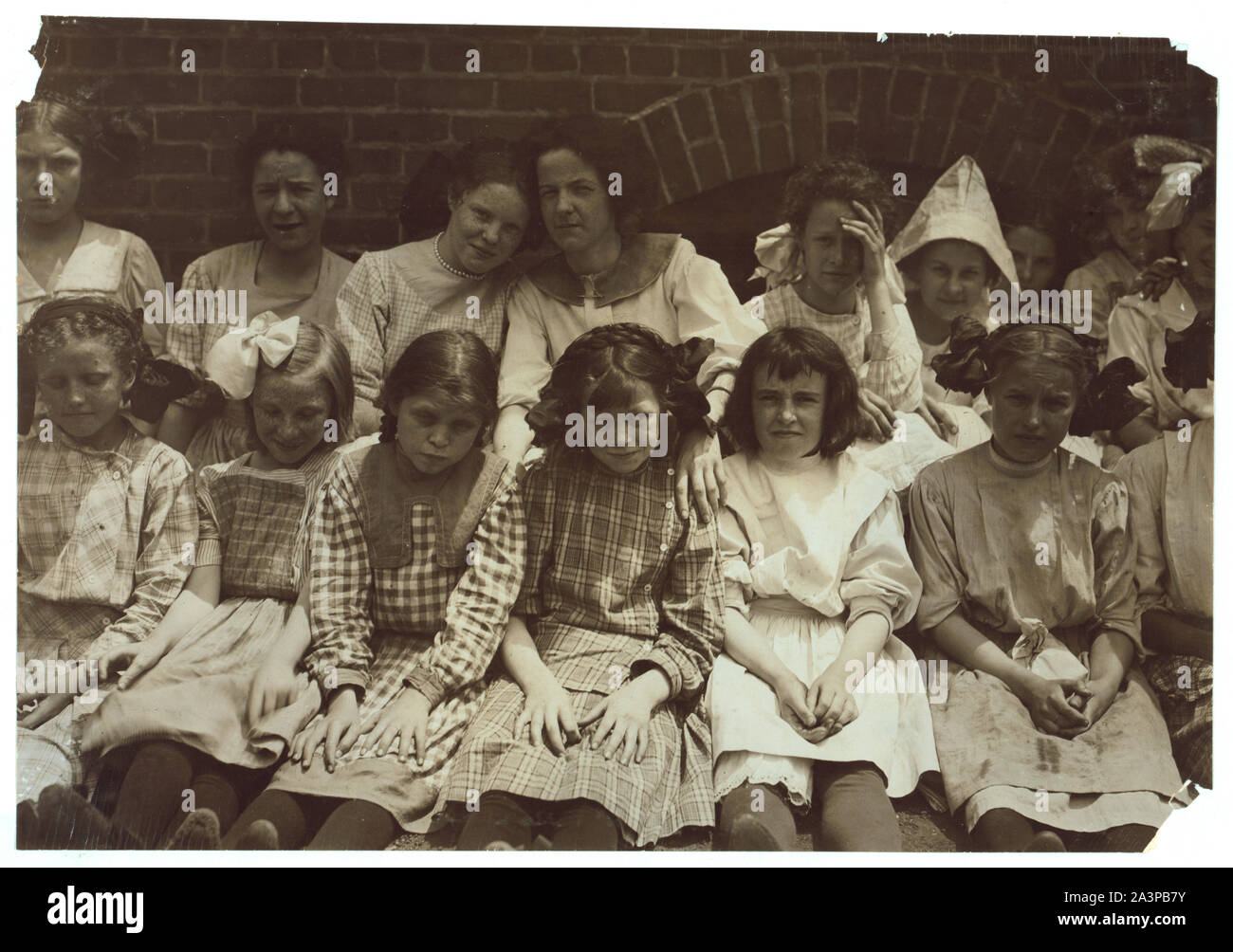 Einige der jungen Mädchen, die Zigaretten in der Danville (Conn.) Cigarette Factory rollen. Ich konnte nicht die Kleinsten in die Fotos zu erhalten. Weitere Fotos am Mittag und in den Morgen sehen. Stockfoto