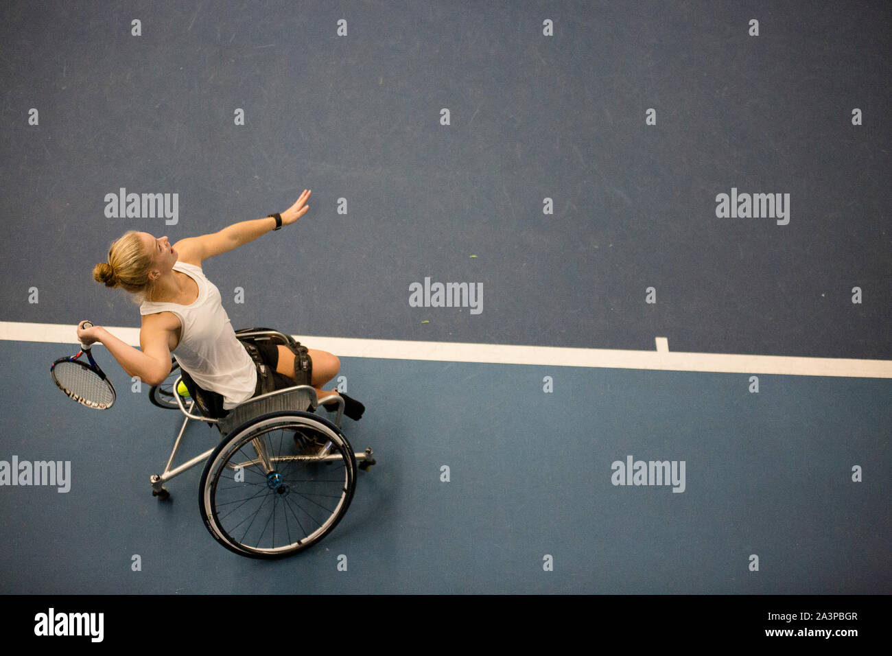 Diede De Groot am Spielen internationale Rollstuhl Turnier. Sie ist weltweit die Nummer eins. Stockfoto