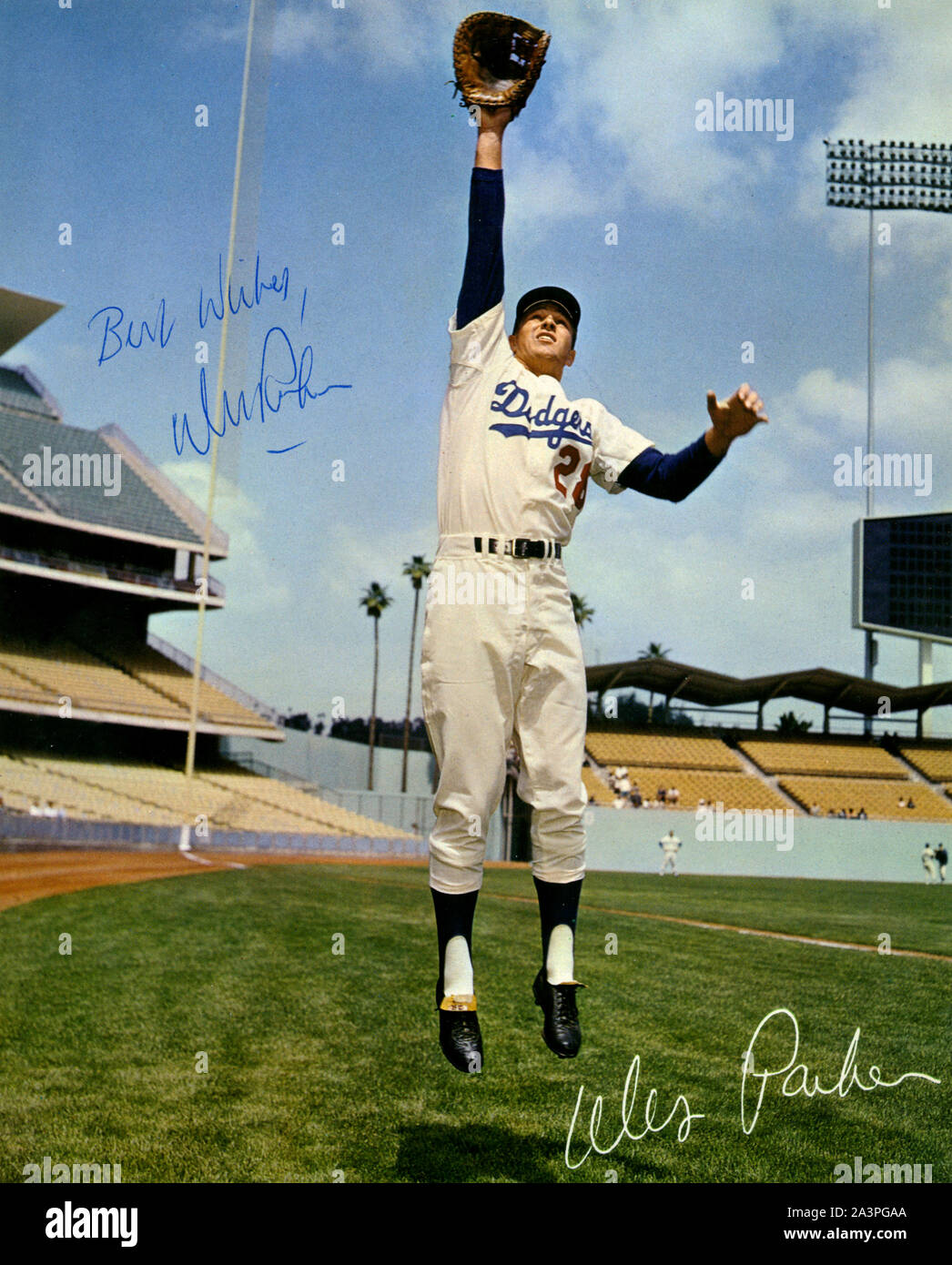 Wes Parker spielte erste Basis für die Los Angeles Dodgers at Dodger Stadium in den 1960er und 70er Jahren. Stockfoto