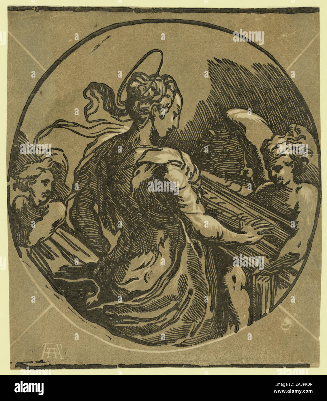 St. Cecilia/AA [Monogramm von Andrea Andreani]. Stockfoto