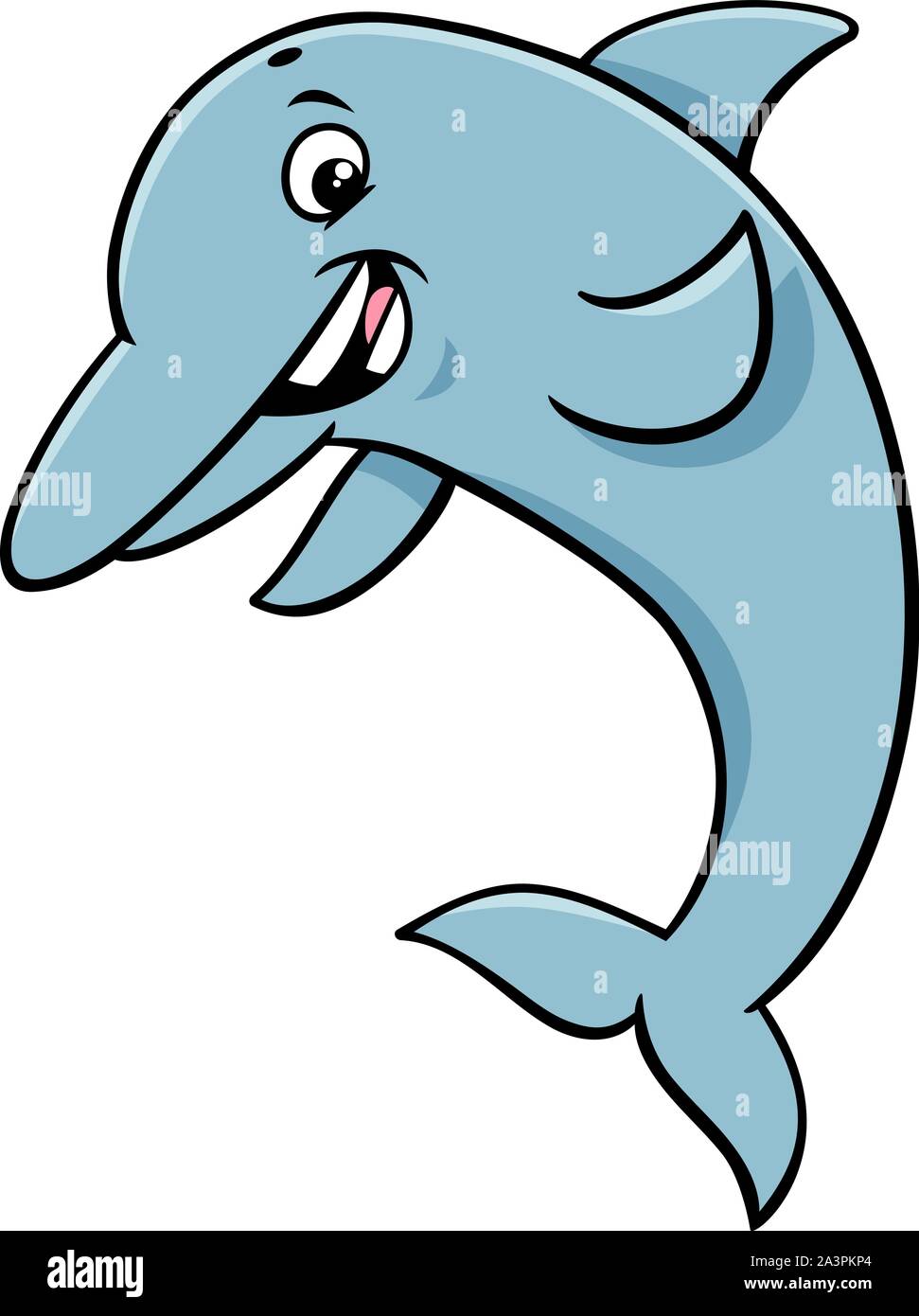 Cartoon Illustration von Dolphin Sea Life Tier Charakter Stock Vektor